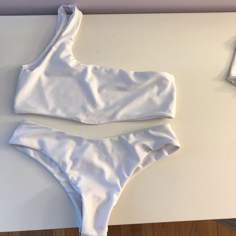 One Shoulder Top With Panty Bikini Set